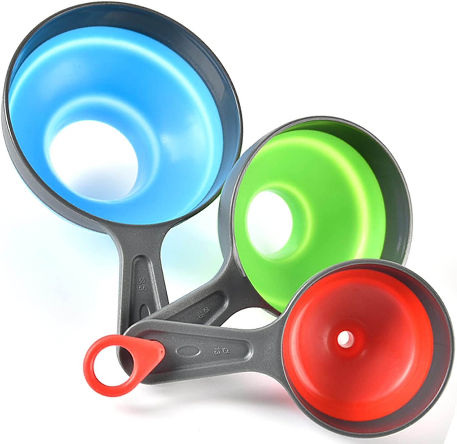 Canning Funnels for Kitchen Use,Food Grade Silicone Collapsible Kitchen Funnel set of 3,Large Wide Mouth Funnel for Mason Jars,Jam and Spice,Small Funnel for Filling Bottles,Liquid,Oil and Powder