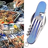 Hacloser 3 in 1 Demountable Stainless Steel Folding Spoon Fork Knife Multi-function Tableware Kit Field Equipment