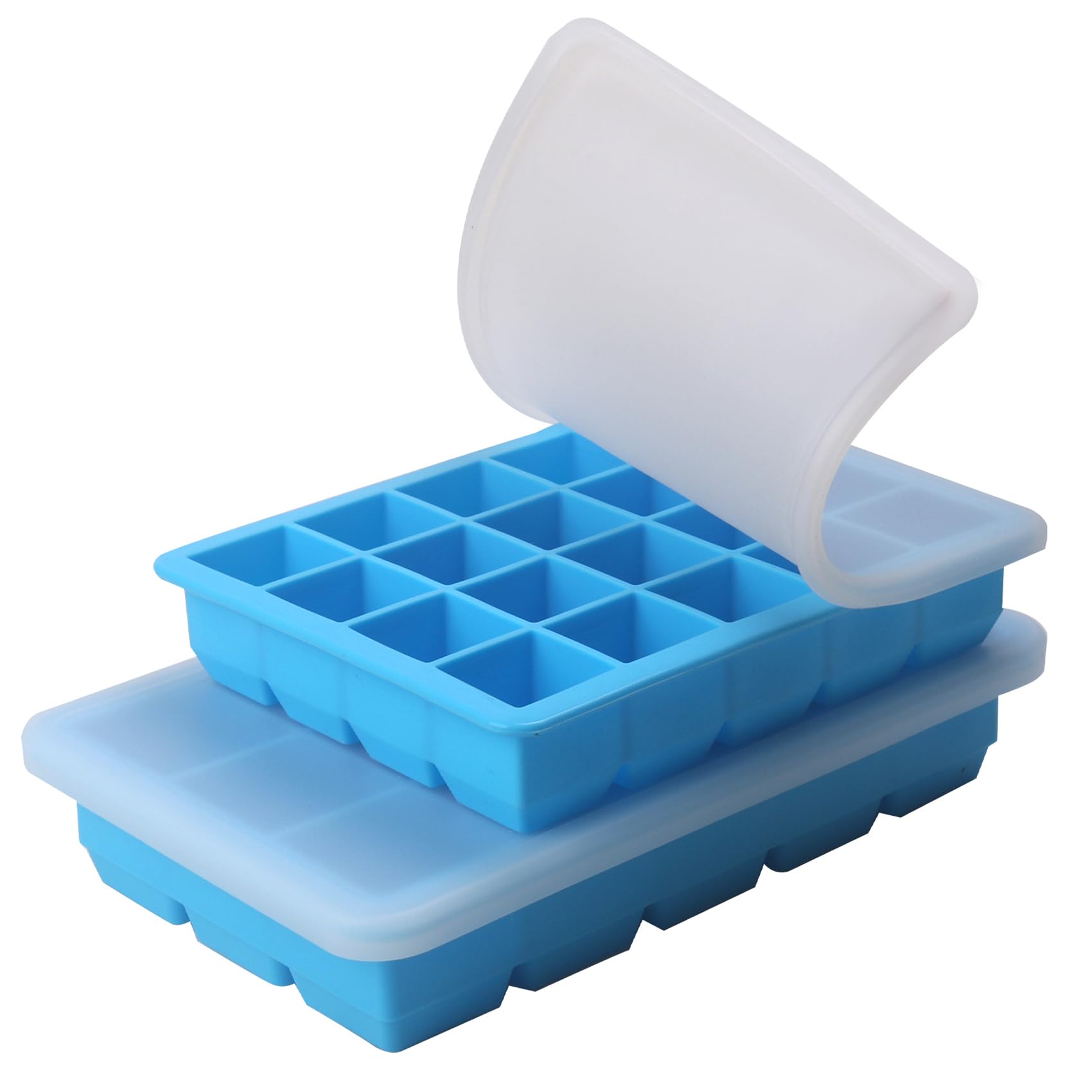 Photo 1 of 1 Tbsp & 2 Tbsp Silicone Freezer Molds - Perfect for Storing Garlic, Ginger, Pesto, Herbs,Tomato Paste, Lemon Juice,Vegetable Purees,Purees and More - Silicone Food Freezer Tray (2 Pack Blue)