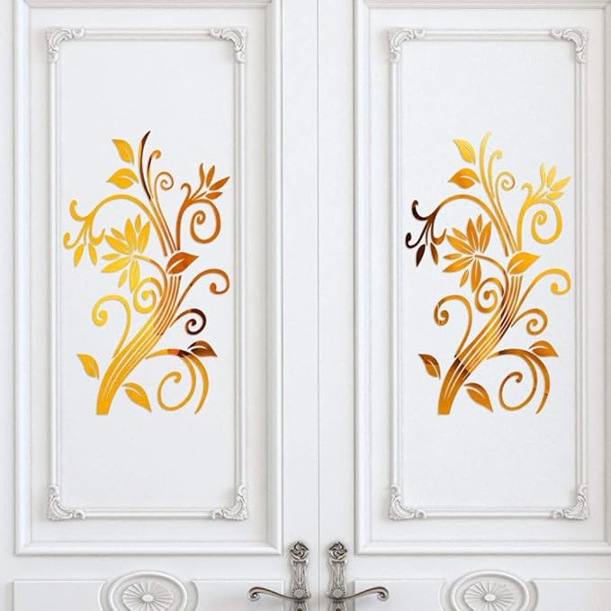 YWLINK 3D DIY Acrilico Hojas Flor Moda AcríLico Etiqueta De La ...