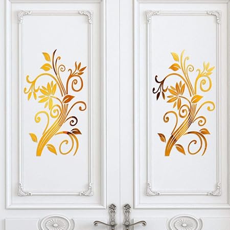 YWLINK 3D DIY Acrilico Hojas Flor Moda AcríLico Etiqueta De La ...