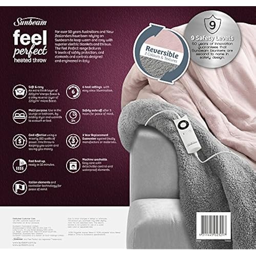 Sunbeam Reversible Sherpa/RoyalMink Heated Throw Blanket with EliteStyle II Controller, Honey, collection of cool unique weird amazon gift items
