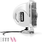 FARBIN Low-Tone Boat Horn 12V Horn for Boats Stainless Steel Horn for Ships | 410Hz low tone horn, made of stainless steel material, waterproof, with base bracket, for sailboats yacht motorcycle car etc.