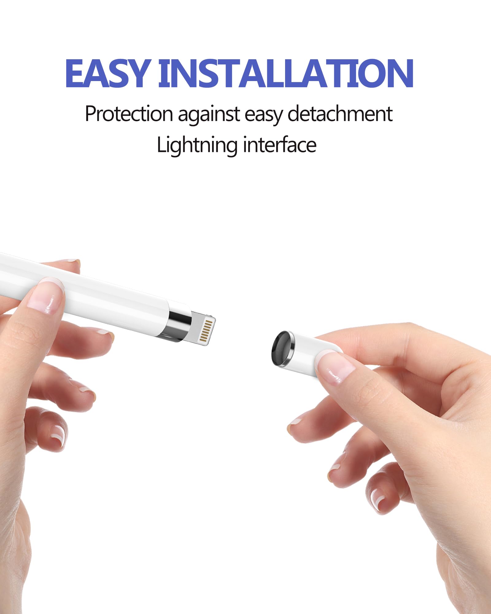 HOYULLI Apple Pencil Cap(4 Pack) Top Magnetic Adapter 1st Generation Caps Accessories First Gen Stylus Pen Replacement Accessory Compatible for IPad 6 7 8 9 10th,12.9 Inch IPad Pro 1 10th, 10.5 Inch