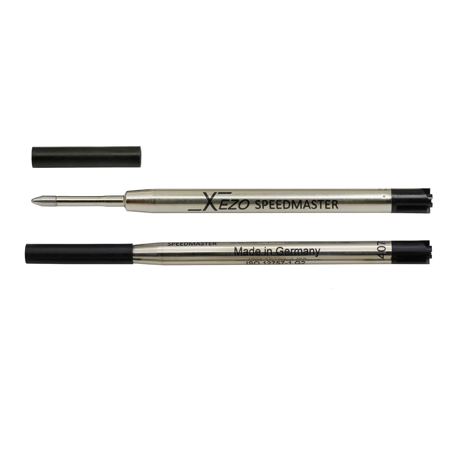 Xezo 9000-1 Gel Refills for Ballpoint Pens, Standard Size. Black. Pack of 2