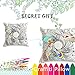 Whirlpool Flowers DIY Coloring Pillowcase Decoration, 18 Inch Square with bonus A Set of Doodle Color Pens, Creative Gift for Kids (Whirlpool)