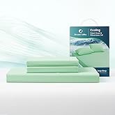 Dream Valley® Queen Sheet Set, Cooling Fitted Sheet with 2 Pillowcase-3 PCS with No Flat Sheet,Q-Max > 0.4 Aerocool, Cooling for Night Sweats, Hot Sleepers,deep Pocket up to 15",Mint Macaron