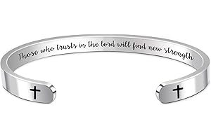 BTYSUN Christian Gifts for Women Inspirational Religious Bracelets for Women Her Girls Cuff Bangle Mens Bracelets Bible Verse Faith Baptism Gifts for Teenage Girls Mantra Quotes Engraved Jewelry