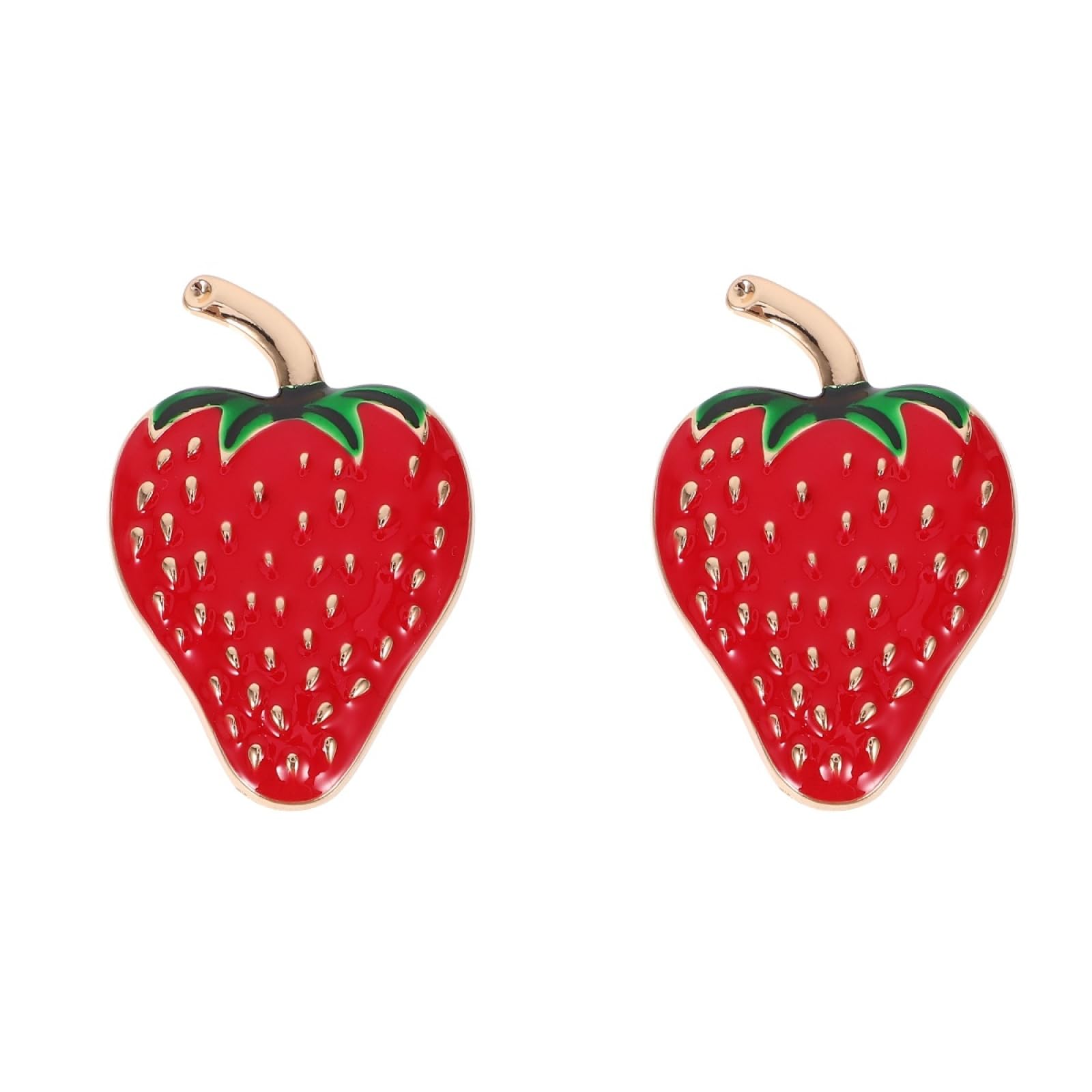Mikikit Strawberry Cabinet Knobs 2Pcs Small Drawer Pull Handles for Cupboard Wardrobe Dresser Furniture Hardware Easy Grip Decorative