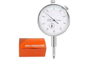 Wolfride 0-10mm Dial Indicator Gauge - Precision Measuring Tool with 0.01mm Resolution for Machining, Engineering, and Qualit
