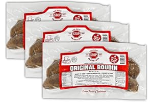 CREOLE FOODS The Best Stop Original Boudin - 14 oz, Pack of 3 - Authentic Louisiana Cajun Sausage for Grilling & Gumbo