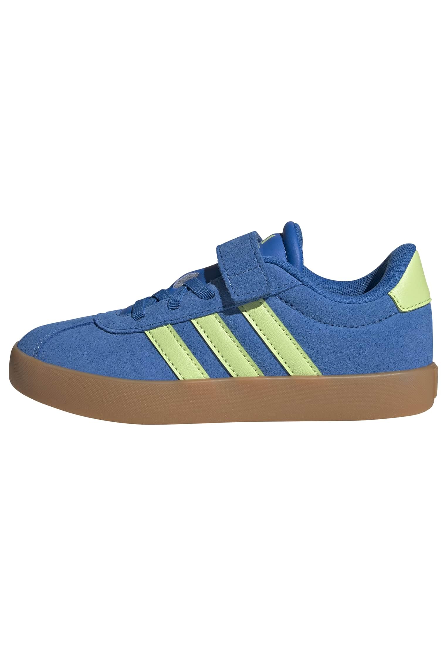 adidas Unisex-Kids VL Court 3.0 Elastic Lace & Strap, Bright Royal/Pulse Lime/Gum, 2 Image