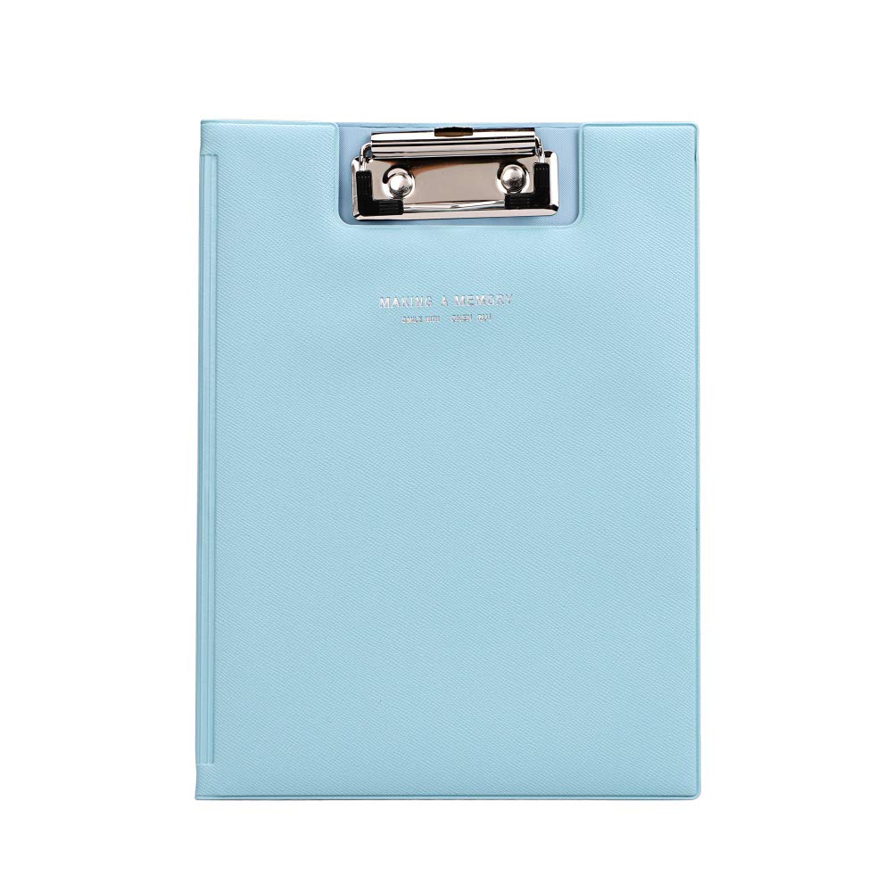 A5 Clipboard Leather Flip Folder File Folder Organizer with Transparent Pocket Refillable Mental Binder Document Holder Hard Cover Writing Pad Receipt Resume Folder Supplies for Office School Business