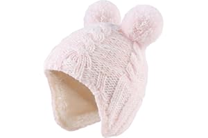 Zsedrut Winter Baby Boy Hats Pompom Baby Beanie for Girls Fleece Newborn Infant Toddler Beanie