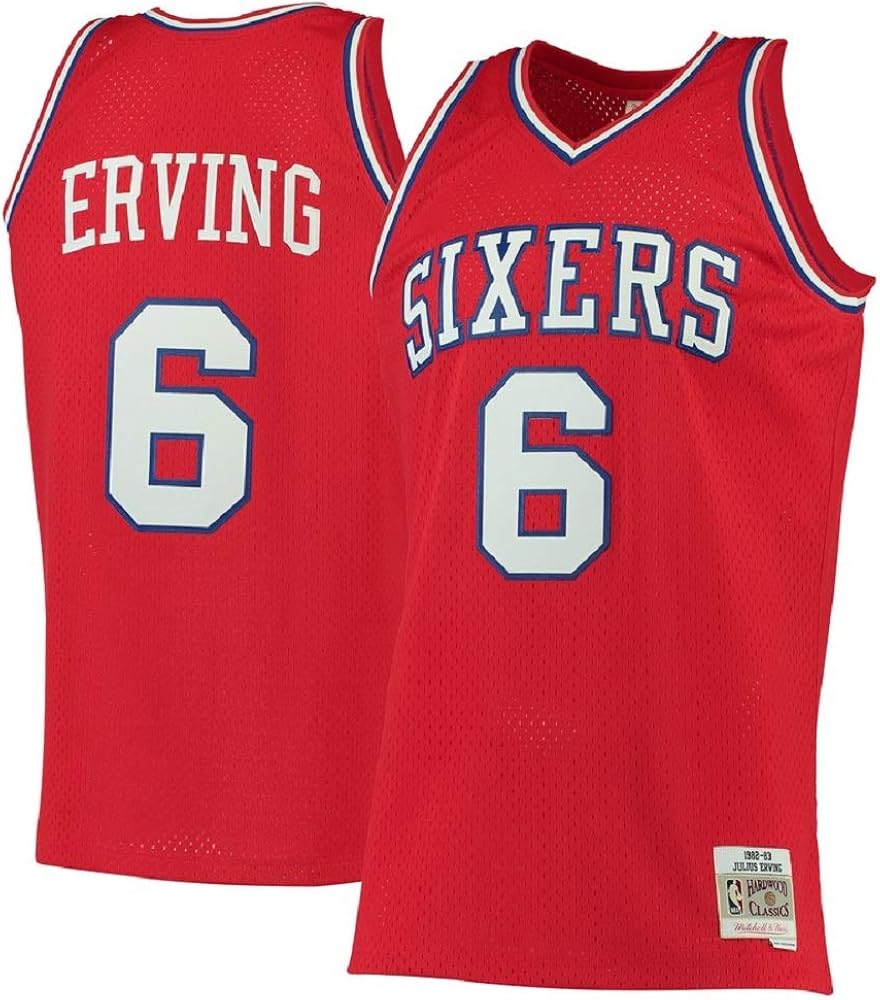 Julius Erving Philadelphia 76ers 6 198283 Red Hardwood