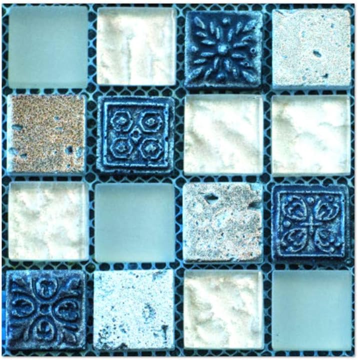 DFVVR 20PCS Mosaic Wall Tile Transfers Stickers Self Adhesive Waterproof Kitchen Bathroom Tile Wall Sticker Vinyl Art Decals Home Decoration 10 x 10 cm