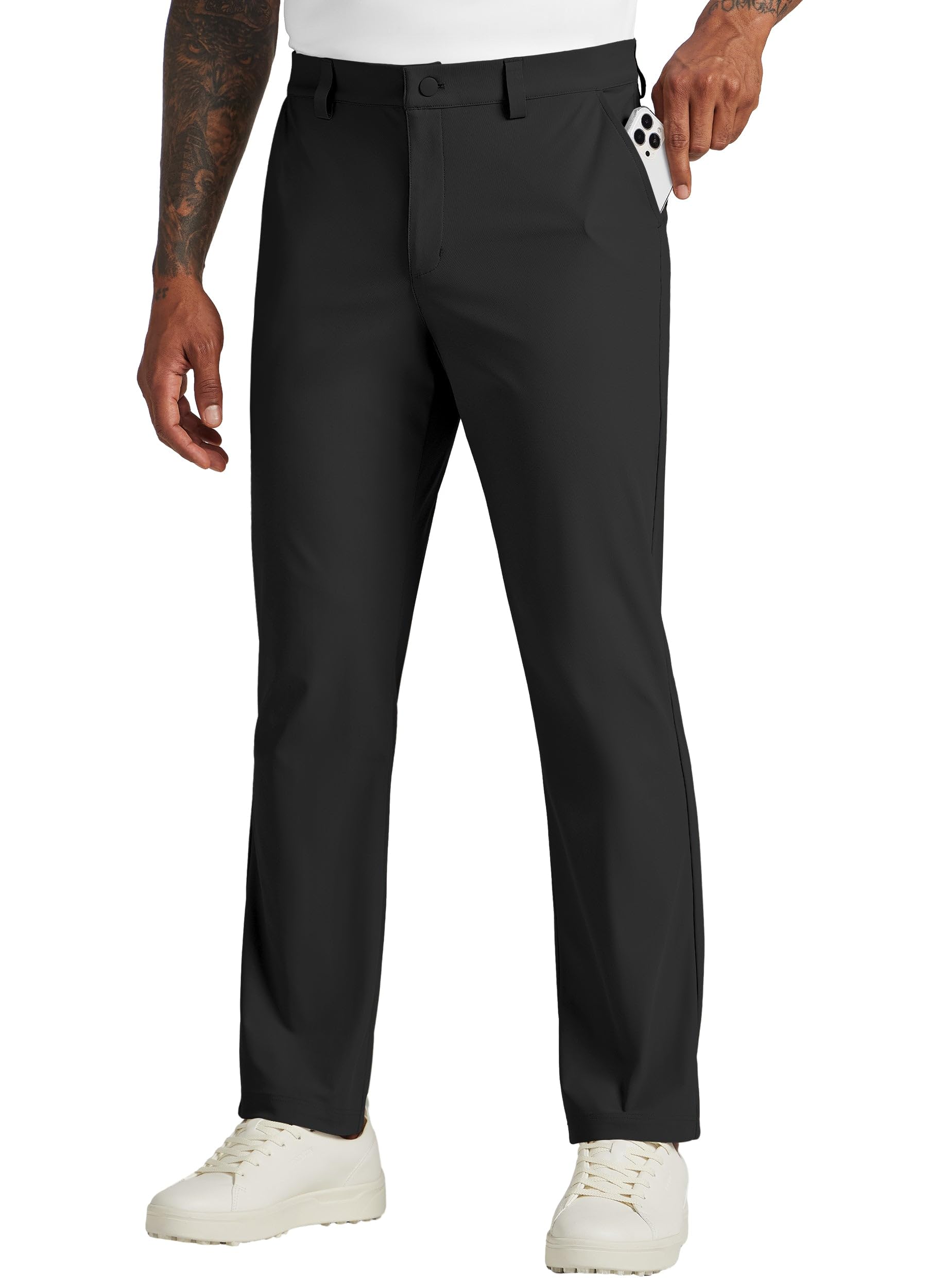 Photo 1 of Willit Mens Golf Pants Stretch Dress Pants Quick Dry Work Business Slacks Casual Pants with 4 Pockets Black 35W x 28L
