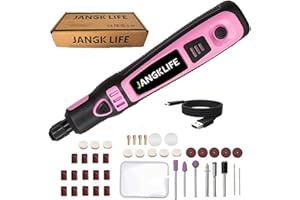 JANGKLIFE Mini Cordless Rotary Tool Kit, 3-Speed ​​Adjustable and USB Rechargeable with 41 Accessories for Sanding, Polishing, Drilling, Etching, Engraving, DIY Crafts