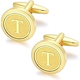 GWD Initial Cufflinks for Men Classic Cuff links Mens Letter Shirts CuffLinks Wedding Gift