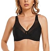 sheroine Women's Plus Size Full Coverage Minimizer Lace Bra Underwire Non-Padded Soft Everyday Bras