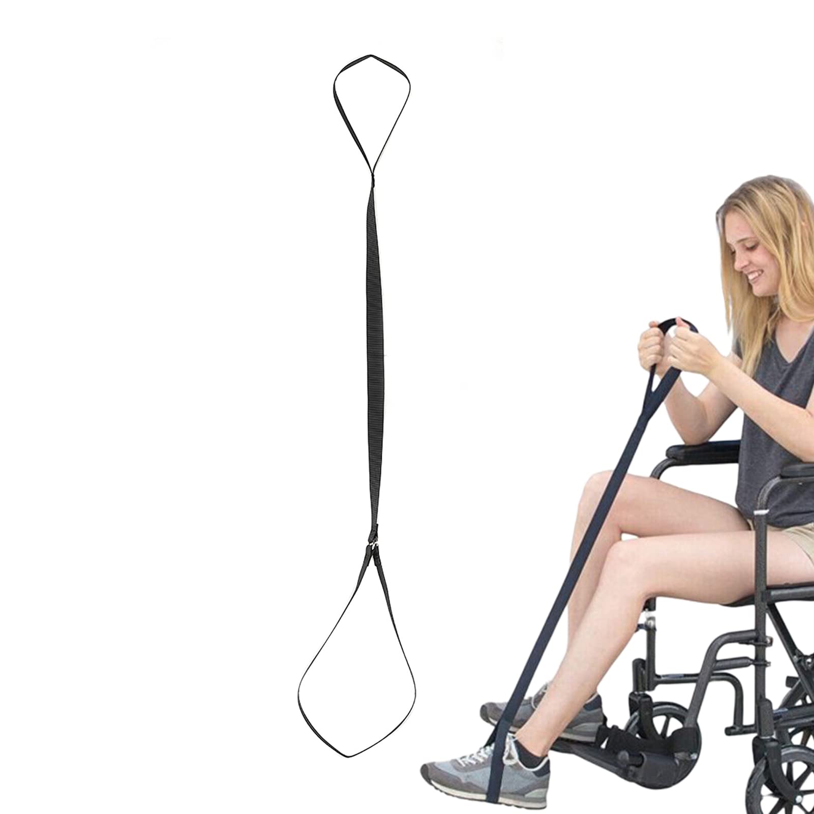 Rigid Leg Lifter, 56.3 inch Foot Thigh Lift Senior & Elderly Mobility Aid Tool for Wheelchair, Bedroom, Shorter Adults and Pediatrics Patients