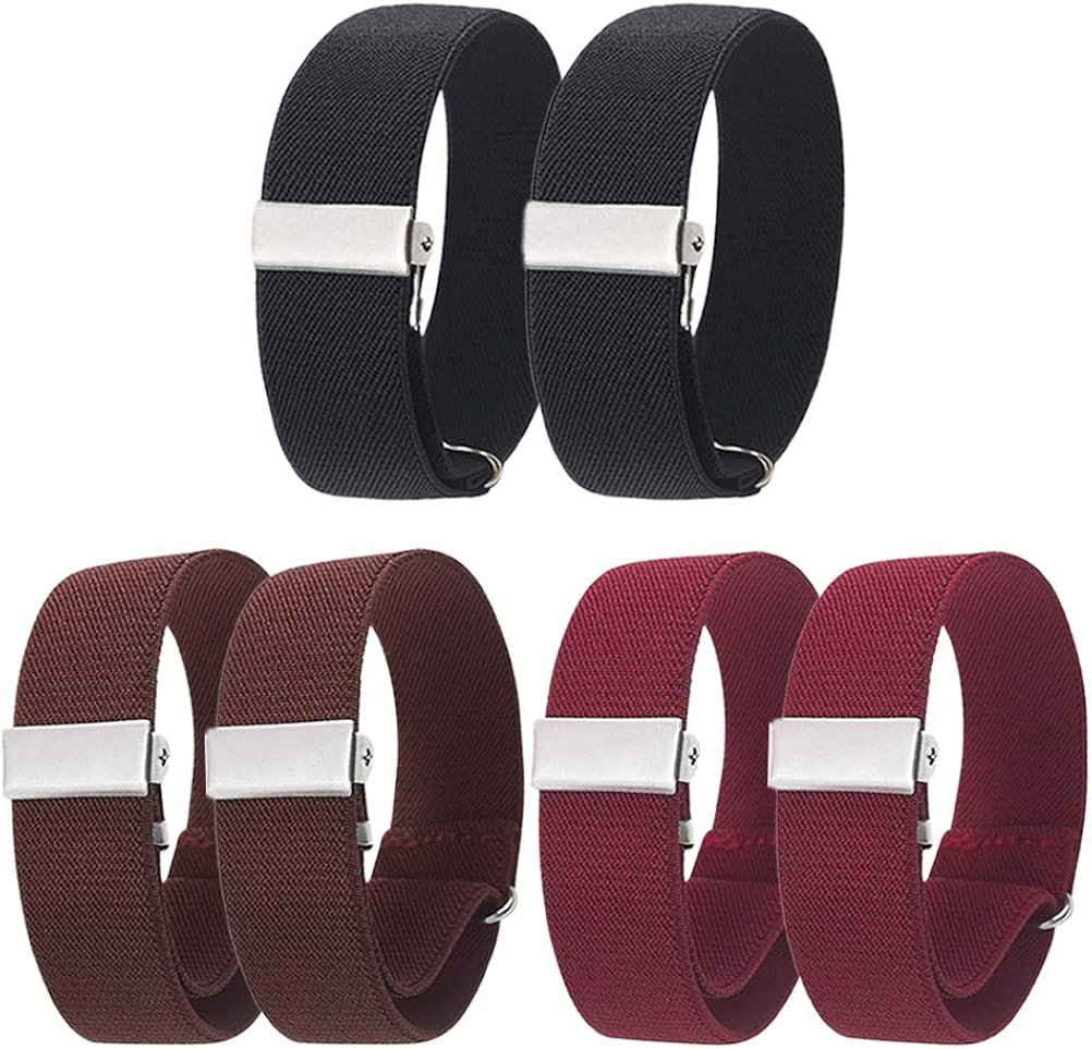 jemous 6 Pieces (3 Pairs) Unisex Elastic Adjustable Armbands AntiSlip