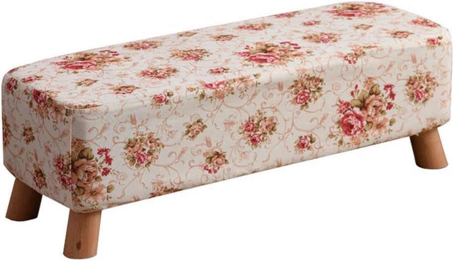 JY&WIN Reposapiés tapizado de Madera Maciza Cambio de Zapatos Banco