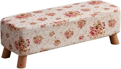 JY&WIN Reposapiés tapizado de Madera Maciza Cambio de Zapatos Banco