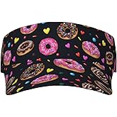 Donuts Visor Caps for Women Men Summer Sun Visor Hat with Sweatband for Running Outdoor Beach