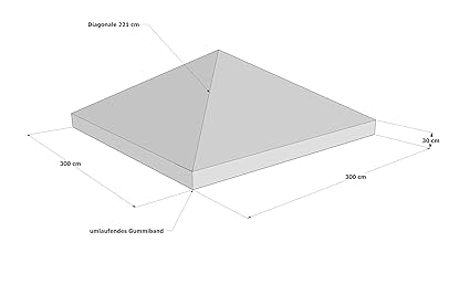 GRASEKAMP Qualität seit 1972 Schutzhaube Abdeckplane Plane Pavillon 3x3 m