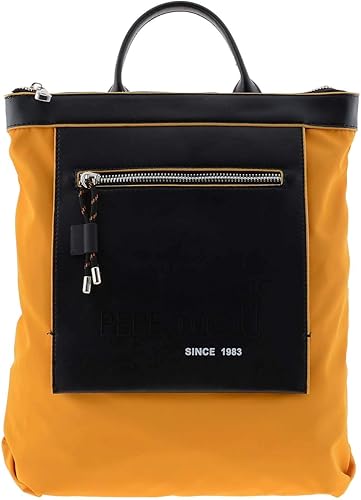 yellow canvas backpack