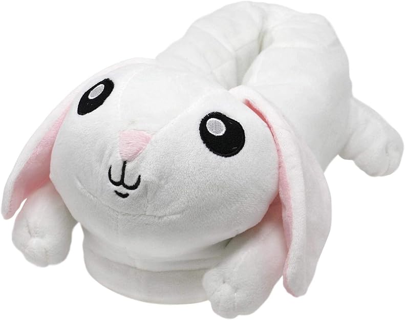 Bunny plush slippers rabbit white/pink, microplush made of 100