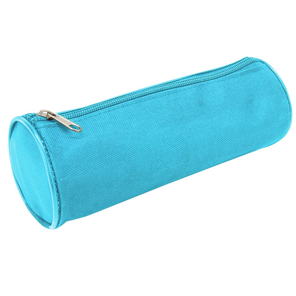 Waytex 931283 Pencil Case Round 21 cm Diameter 7.5 cm Textile Sky Blue Plain