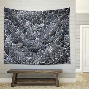 Black Stone Texture - Fabric Wall Tapestry Home Decor - 51x60 inches