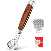 Foot Care Pedicure Callus Shaver Hard Skin Remover Wood Handle 10 Blades | Professional callus remover for hard skin, wood handle grip, includes 10 replacement blades for long-lasting pedicure care.