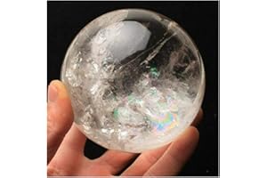 Wixine 1Pcs 35-40mm Rare Clear Natural Rainbow Large Quartz Crystal Sphere Ball Healing Stone
