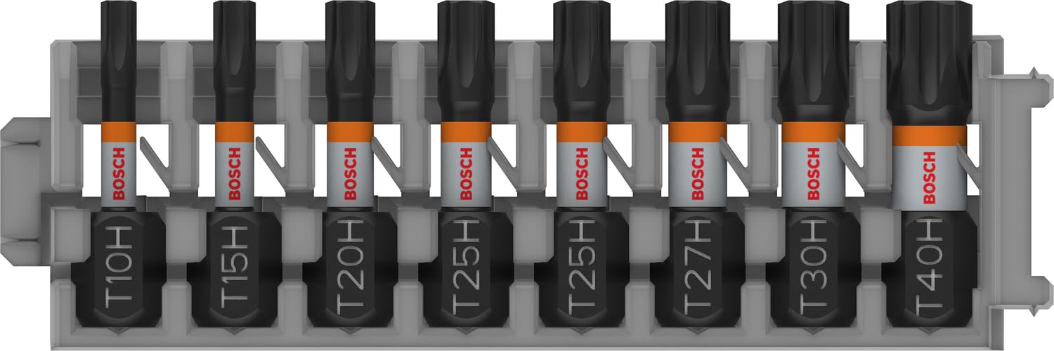 Bosch 8x PRO Torx Security Impact Bit (170 x 70 mm, Professional Zubehör Schraubendreher, Schraubendreher)