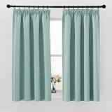 PONY DANCE Pencil Pleat Blackout Curtains 2 Panels 46x54 Light Green