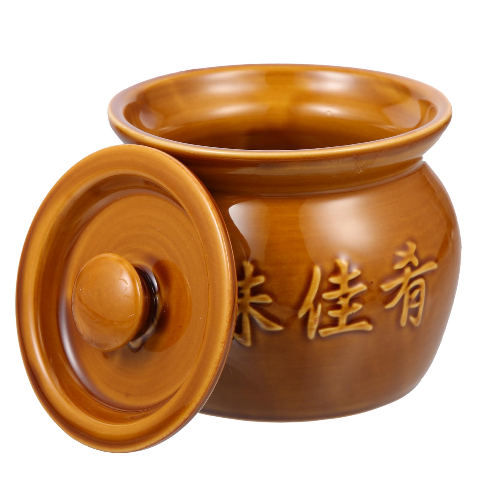 Happyyami Ceramic Stew Pot 14Oz Soup Bowl with Lid Porcelain Casserole Dish for Home Kitchen Family Meals and Restaurant Use Multi-Functional Kitchen Tableware