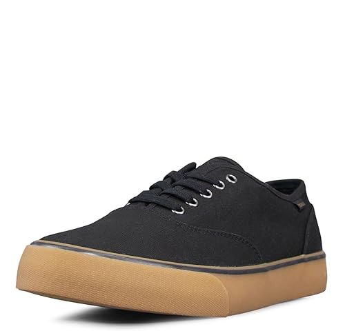 Lugz | Lear Classic Casual Sneakers for Men | Lace Up Mens Canvas Shoes | Everyday Men Footwear, Black/Gum, 8.5 M US