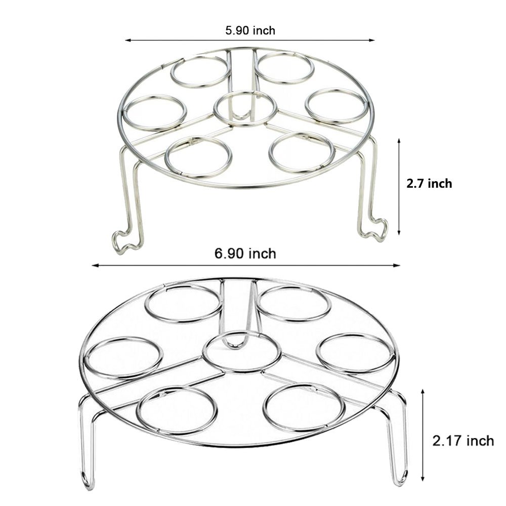 Egg Cooker Steamers Racks, Ertek instant pot accessories 2-pack Food steamer rack Fits 6,8 Quart Instant Pot or Pressure Cooker, Stainless Steel, Stackable