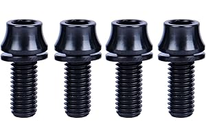 UHDFBDHF 4PCS Titanium Inside Hex Bolts M5x12mm with Washers for Bicycle Water Bottle Cage (Black)