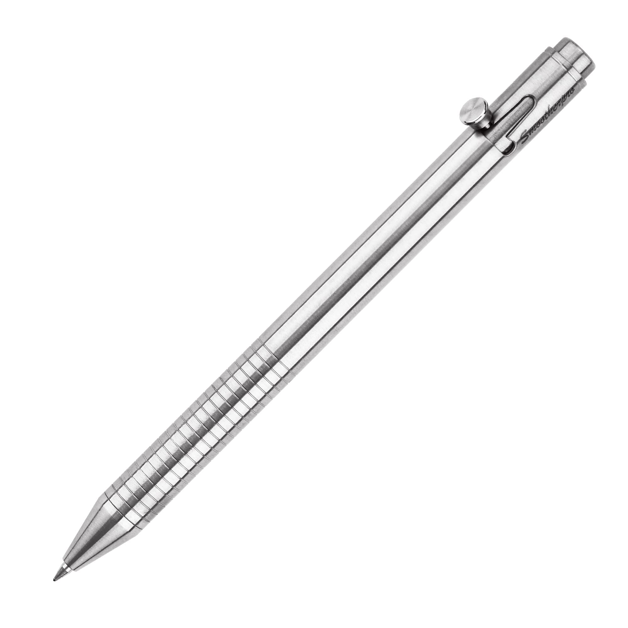 SMOOTHERPRO Titanium Ballpoint Pen Retractable Gel Pen Compatible with Pentel Refill Lightweight Slim Shape for Pocket Business EDC Signature Color Natural (Ti142)