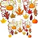 45 Pack Thanksgiving Party Swirls Hanging Foil Swirl Streamers with Foil Autumn Leaf Strings Fall Banner Tinsel Garland for Halloween Birthday Wedding Ceiling Backdrop Decoration