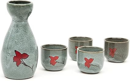 4 Delige Sake Set Handgeschilderde Keramiek Japanse Sake Set Stijl Van Steengoed Porselein Met Decoratieve Sake Garnituur 1 X Fles Karaf 4 Bekers 170 Ml Amazon Nl