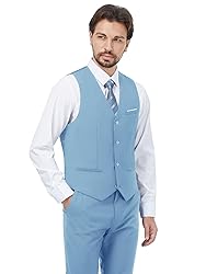 MAGE MALE Mens Two Button 3-Piece Suits Slim Fit