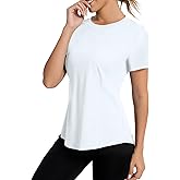 AVOOGUE Women's Short Sleeve Workout Tops Quick Dry Athletic UPF50+ Sun Protection Shirts Gym Hiking Running Yoga Clothes