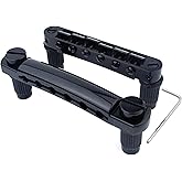 Guyker Guitar Tune-O-Matic Bridge and Stop Bar Tailpiece Combo with Anchors and Studs Replacement Compatible with LP SG EPI 6 String Electric Guitar Black