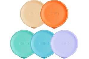 Replacement Lids for Pyrex 7201-PC 4 Cup, Silicone Round Storage Cover Lid for Anchor Hocking Glass Bowl 5 Pack Mixed Color