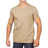 Runcati Mens Cotton V Neck T-Shirts Short Sleeve Casual Basic Summer Beach Pocket Tee Tops